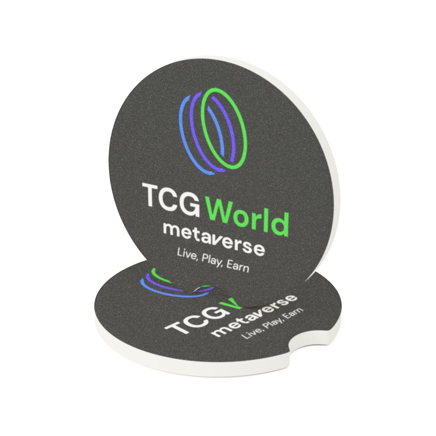 TCG World Metaverse Soapstone Car Coasters (Black - 1pc, 2pcs, or 4pcs)