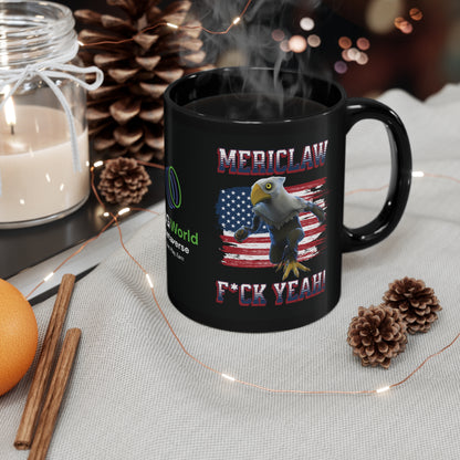 Mericlaw F*ck Yeah (Extra American) - TCG World Metaverse Sprite / American Flag - Black Coffee Mug