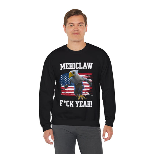 Mericlaw F*ck Yeah - TCG World Metaverse Sprite / American Flag - Adult Unisex Heavy Blend™ Crewneck Sweatshirt