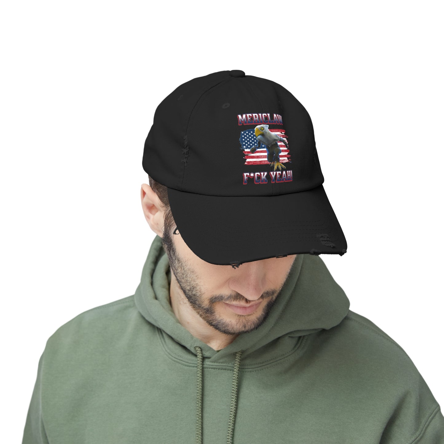 Mericlaw F*ck Yeah (Extra American) - TCG World Metaverse Sprite / American Flag Unisex Distressed Cap