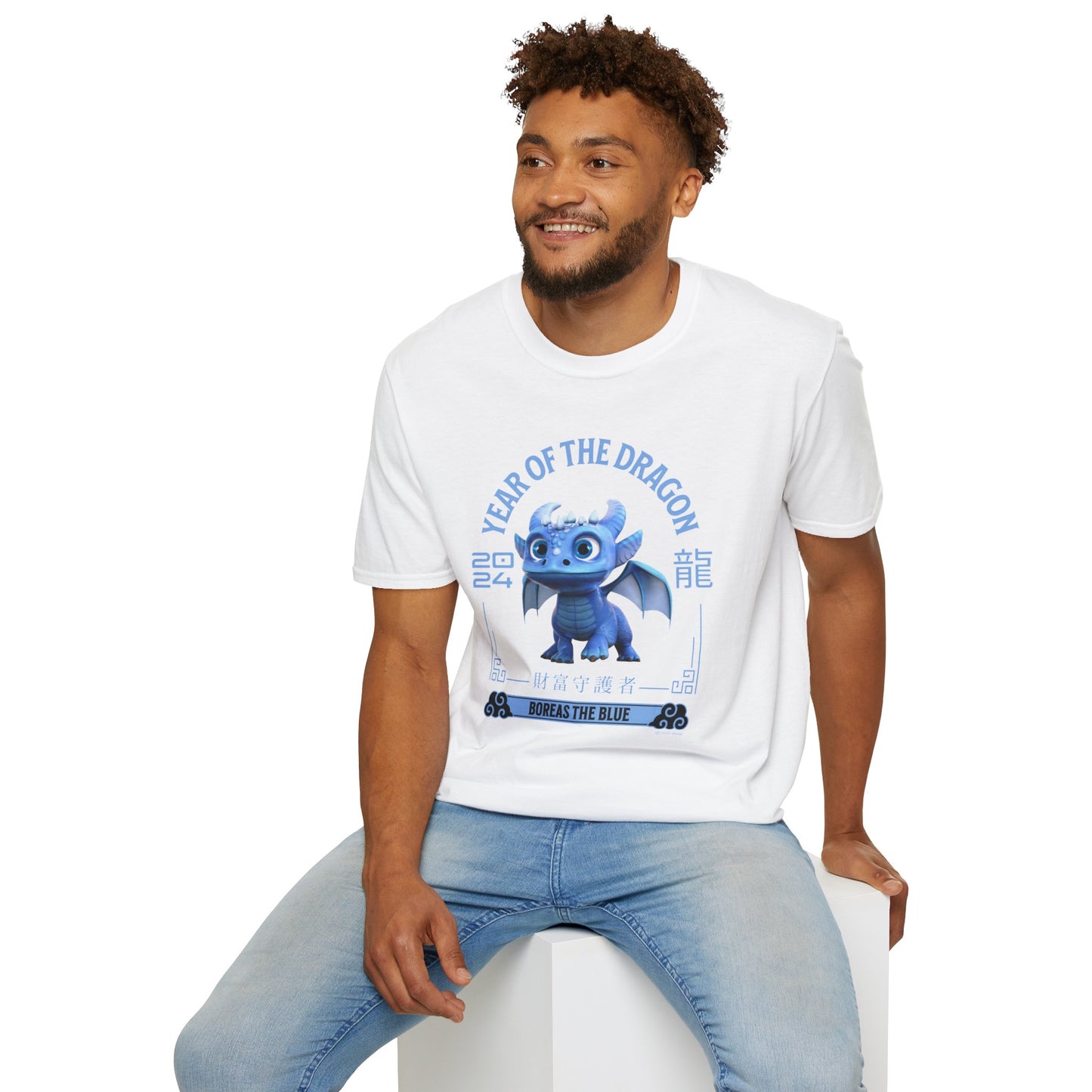 2024 Year of the Dragon - Boreas the Blue - Unisex Adult Softstyle T-Shirt