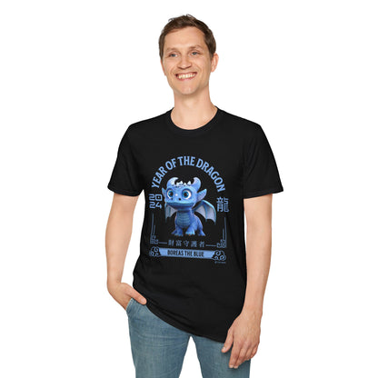 2024 Year of the Dragon - Boreas the Blue - Unisex Adult Softstyle T-Shirt