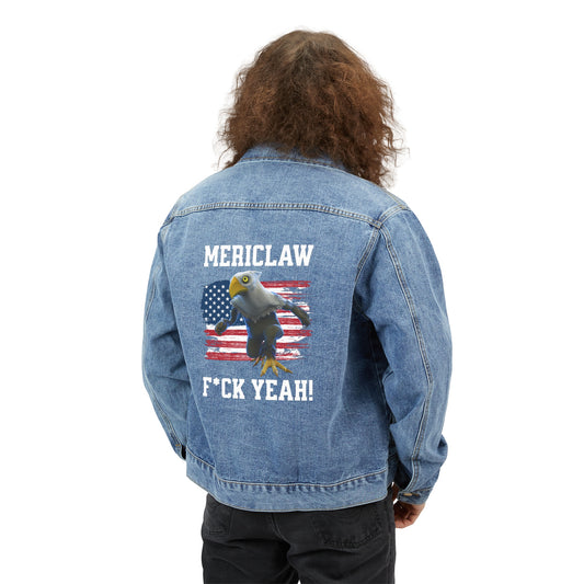 Mericlaw F*ck Yeah - TCG World Metaverse Sprite / American Flag - Men's Denim Jacket