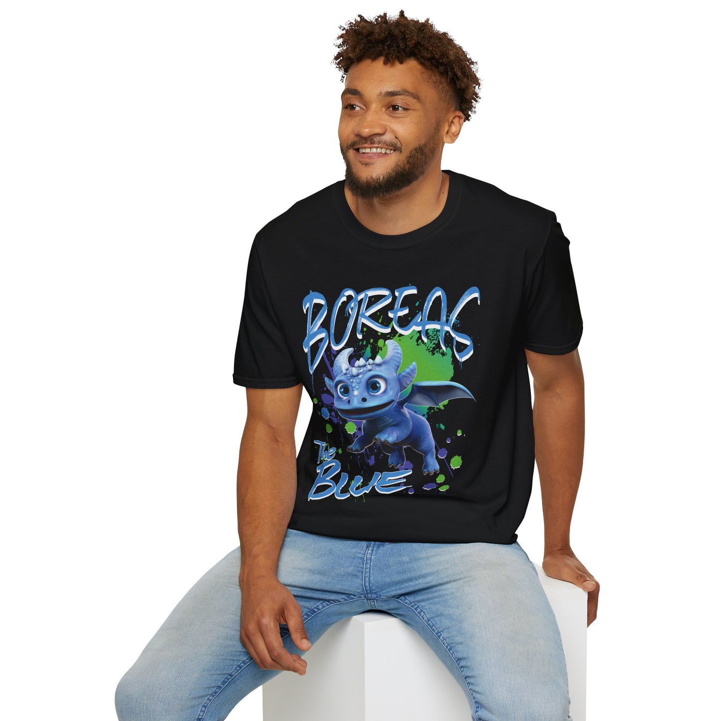 Boreas The Blue - Paint Splatter Unisex Adult Softstyle T-Shirt