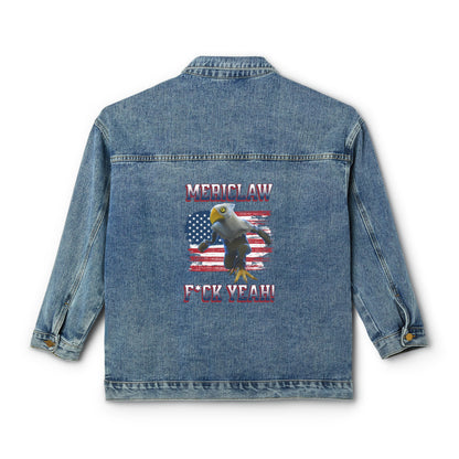 Mericlaw F*ck Yeah (Extra American) - TCG World Metaverse Sprite / American Flag - Women's Denim Jacket