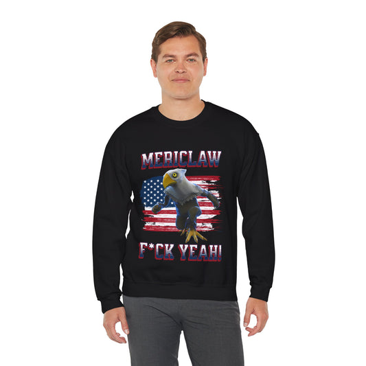 Mericlaw F*ck Yeah (Extra American) - TCG World Metaverse Sprite / American Flag - Adult Unisex Heavy Blend™ Crewneck Sweatshirt