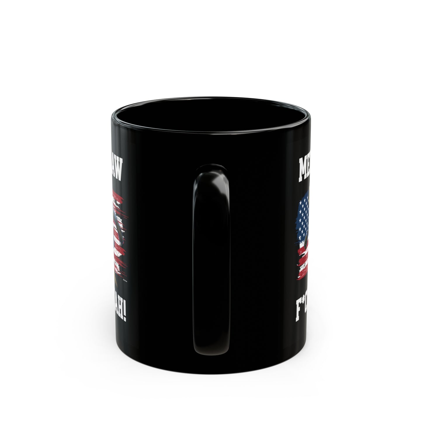 Mericlaw F*ck Yeah - TCG World Metaverse Sprite / American Flag - Black Coffee Mug