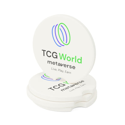 TCG World Metaverse Soapstone Car Coasters (White - 1pc, 2pcs, or 4pcs)