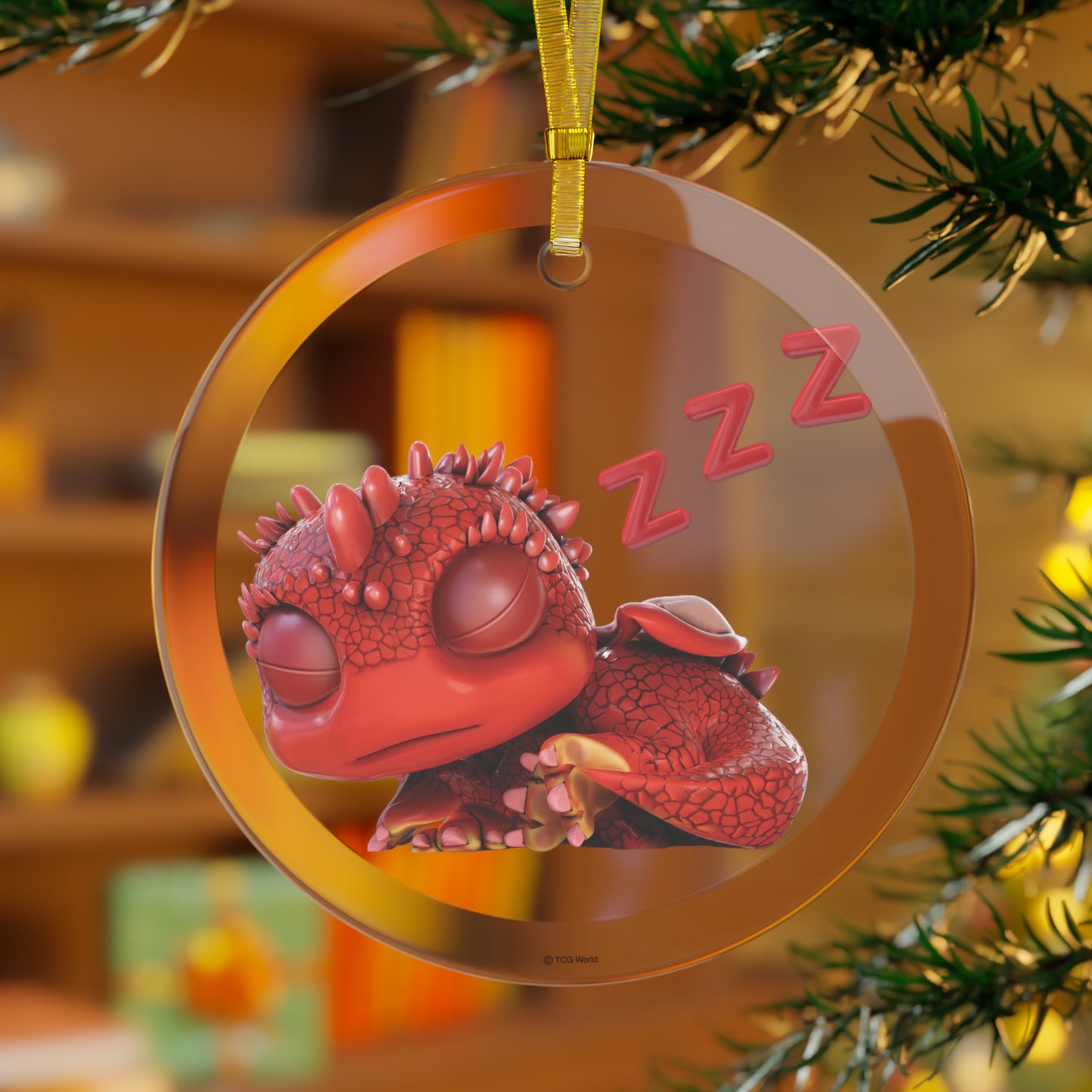 Sleeping Baby Aifos Dragon Glass Ornament