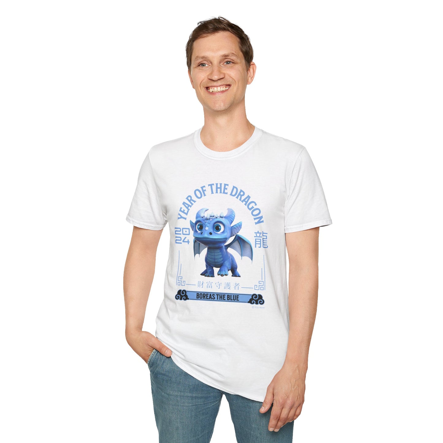 2024 Year of the Dragon - Boreas the Blue - Unisex Adult Softstyle T-Shirt