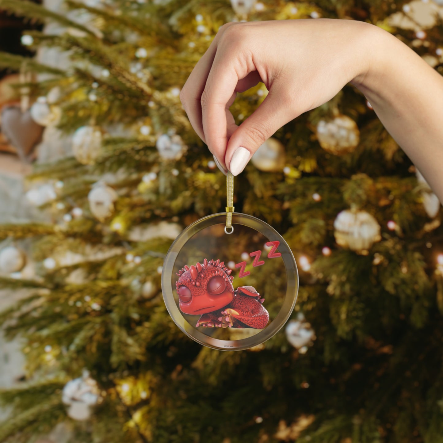 Sleeping Baby Aifos Dragon Glass Ornament