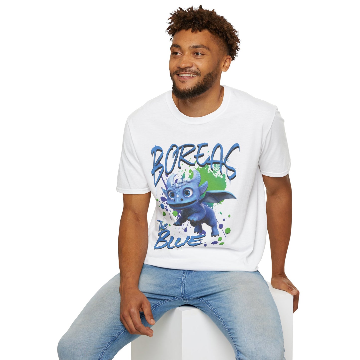 Boreas The Blue - Paint Splatter Unisex Adult Softstyle T-Shirt