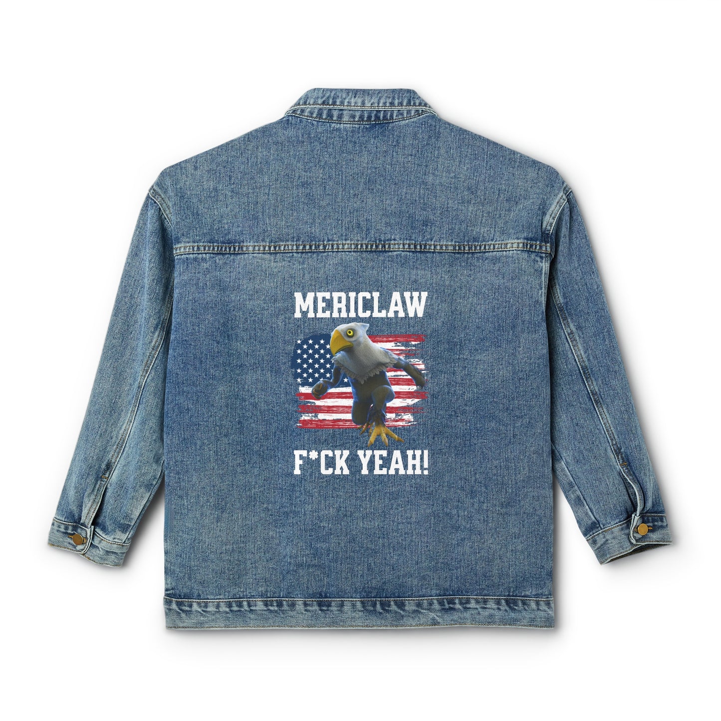 Mericlaw F*ck Yeah - TCG World Metaverse Sprite / American Flag - Women's Denim Jacket