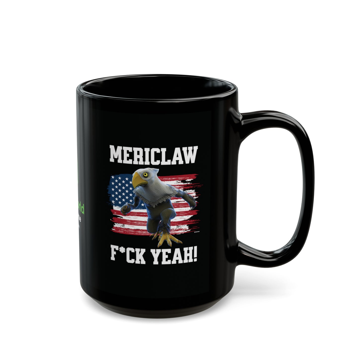 Mericlaw F*ck Yeah - TCG World Metaverse Sprite / American Flag - Black Coffee Mug