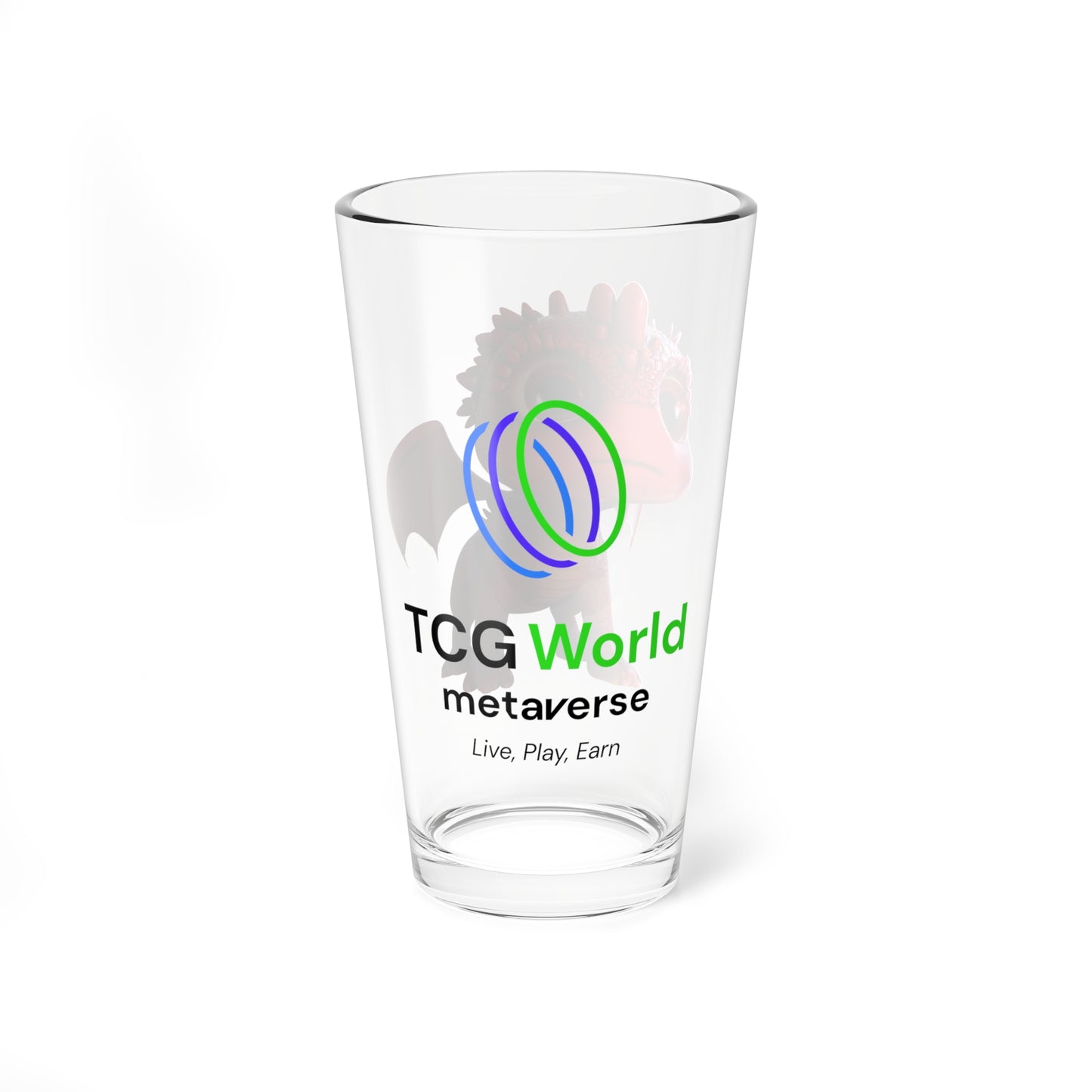 Aifos the Adorable Baby Dragon - TCG World Metaverse Tall Serving Glass, 16oz