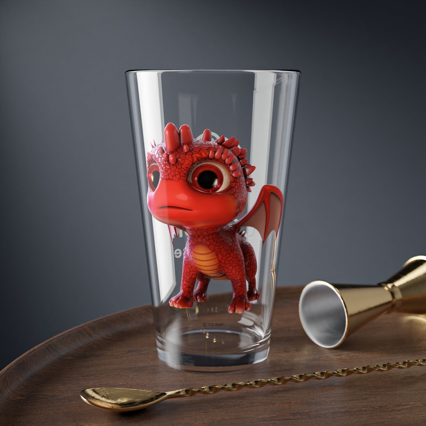 Aifos the Adorable Baby Dragon - TCG World Metaverse Tall Serving Glass, 16oz