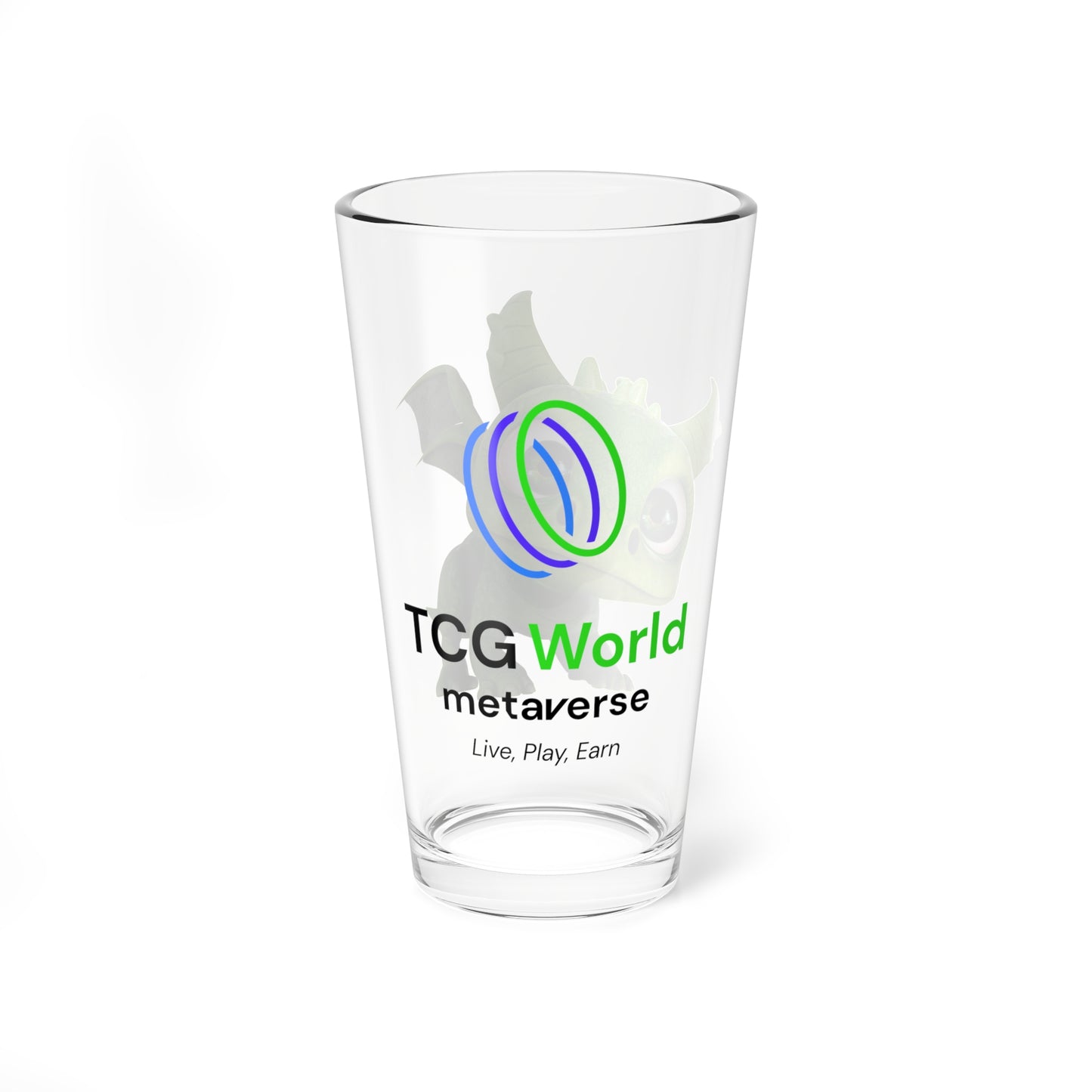 Gaia the Adorable Baby Dragon - TCG World Metaverse Tall Serving Glass, 16oz