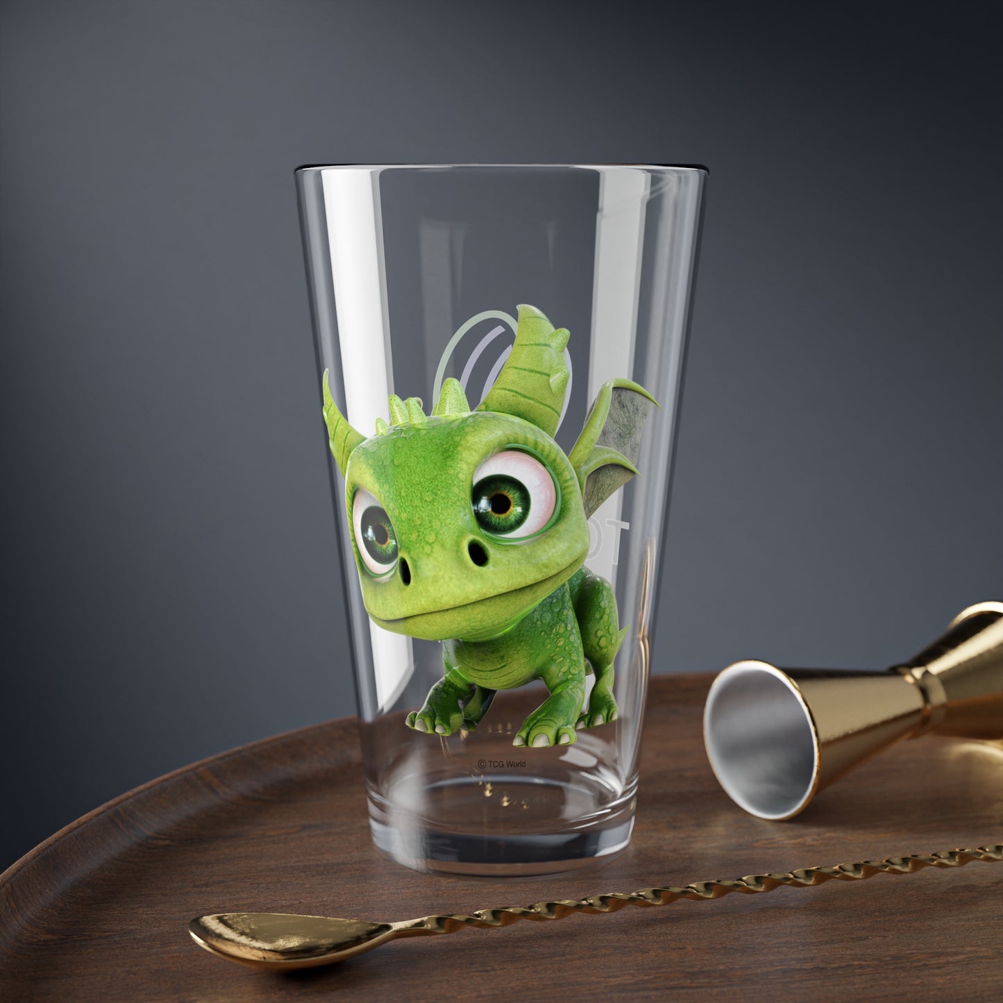 Gaia the Adorable Baby Dragon - TCG World Metaverse Tall Serving Glass, 16oz